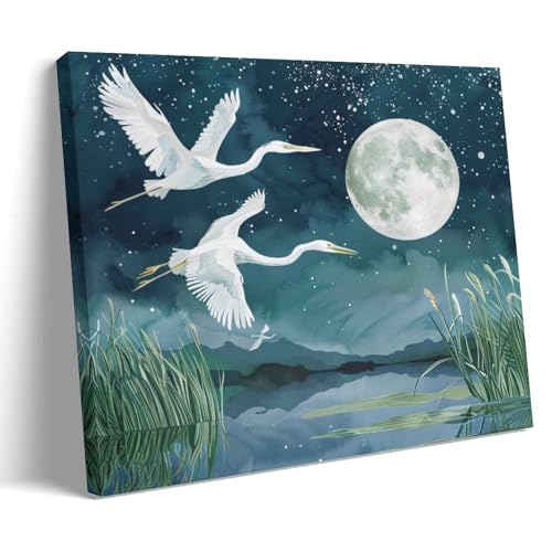 Toile murale grue rustique DEBAOKA encadrée 60x90cm pour décoration