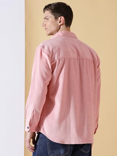 Image of Thomas Scott Men's Premium Spread Collar Double Pocket Corduroy Oversized Shackets