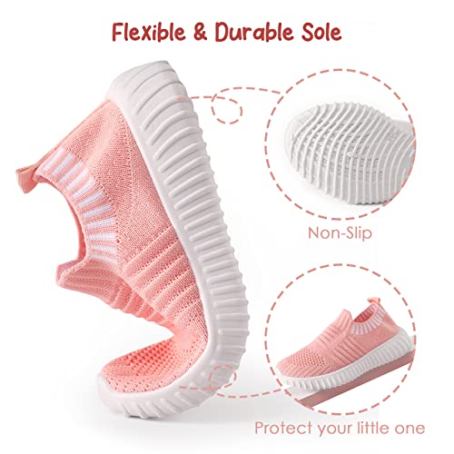 Patpat Toddler Shoes For Girls & Boys, Toddler Sneakers Little Kid Shoes [Lightweight & Comfortable] Baby Girl Shoes Toddler Girl Shoes Baby Shoes 7-Pink #TOP4