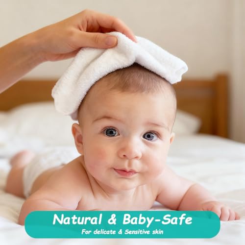 Image of HOMEXCEL Baby Washcloths 12 Pack-Microfiber Coral Fleece Baby Bath Face Towel 7 x 9 Inch Extra Absorbent Soft Burp Cloth and Wash Cloths for Newborn-Infants and Toddlers,White