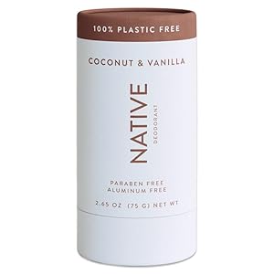 Native Plastic Free Deodorant Contains Naturally Derived Ingredients, 72 Hour Odor Control | Deodorant for Women & Men, Aluminum Free with Baking Soda, Coconut Oil and Shea Butter | Coconut & Vanilla