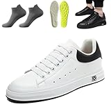 Elevateshoes Classic, Elevateshoes White Casual, 4/6/8/10 cm, Elevate Shoes for Men (Blanco, 6 cm, Adulto, Hombre, 40, Números, Sistema Tallas Calzado EU, Mediano)