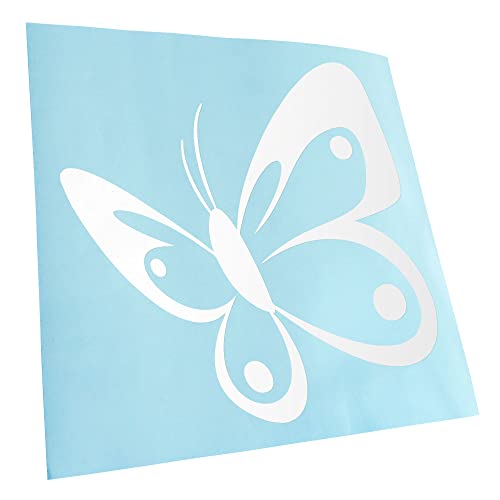 Kiwistar - Autocollant - Papillon 10 x 11 cm - blanc - G10 - Pour voitures, vélos, véhicules, motos, cyclomoteurs, tuning, vitres arrière