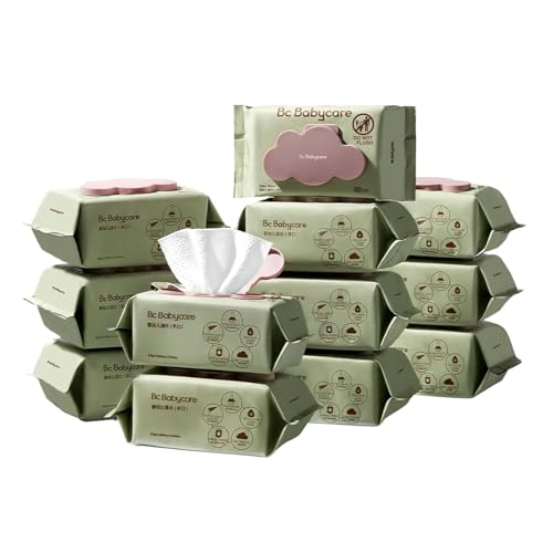 Image of Bc Babycare Cloud Moist Baby Wipes, Thick & XL, 99% Water, Ultra-Hydrating, Unscented, Hypoallergenic for Sensitive Skin, Biodegradable, 1 Flip-Top, 300 Count