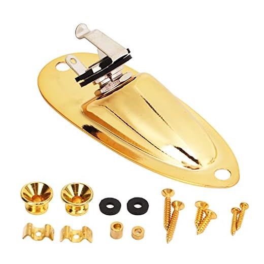 Jack de guitarra de barco, placa de tomada de entrada de guitarra elétrica, tomada de saída de guitarra de barco de metal dourado conjunto de placa de tomada de entrada de tomada de guitarra elétrica