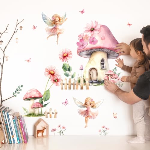 Vinilos decorativos Tanlaby hadas set rosa para pared miniatura 2