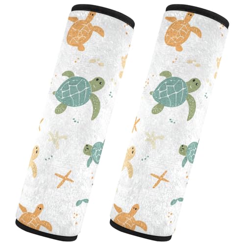 Seat Belt Covers 2 Pack Cute Turtles Car Seat Strap Covers Super Soft Star Car Seat Neck Cover for Boys Girls Adults Babies S
