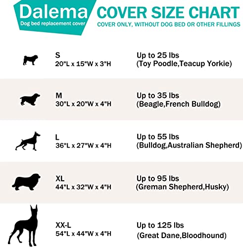 Dalema Dog Bed Cover 44Lx32Wx4H Inch.Waterproof Heavy Duty Durable Oxford Dog Bed Replacement Covers With Zipper.Washable Removable Pet Bed Mattress Protector Cover.Grey,Cover Only. thumb #1