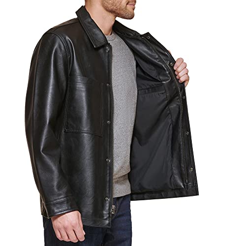 Levi's Men's Faux Leather Oversized Shirt Jacket3