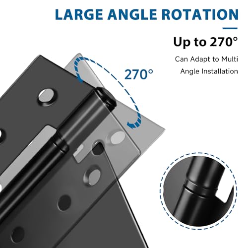 Image of 3.5 Inch Heavy Duty Gate Hinges, 10 Pack Black Iron Extra Thick T Door Hinges, Gate Hardware Kit for Indoor Outdoor, Shed, Wooden Fences, Vinyl Fence, Barn Door, Garage (Screws Included)