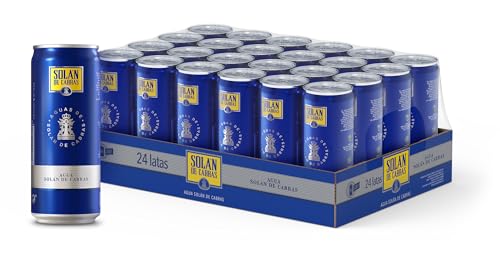 Solán de Cabras, Pack 24 Latas x 33 cl, Agua Mineral Natural Sin Gas, Baja en Sodio