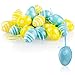 Produktbild com-four® 24x Ostereier in bunten Farben mit Band zum Aufhängen - Dekoration zu Ostern mit verschiedenen Motiven - 6 cm