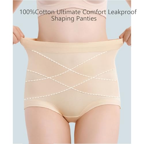 High Waist Shaping Panties and Leakproof,Leakproof Tummy Control Underwear,Seamless Cotton Briefs2