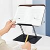 Comfoyar Leggio per Libri Regolabile per Lettura, Porta Libri Pieghevole con Base Girevole 360° e Clip Elastiche Pagine, Supporto per Libri di Cucina in Legno per Ricetta Tavoletta Spartito Musicale