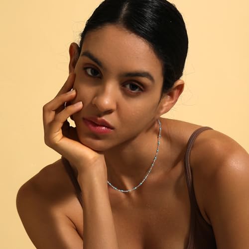 Boho Beaded Choker Necklaces for Women Trendy Gold Chain Necklace Dainty Gold Necklace Cute Rainbow Necklaces for Women2