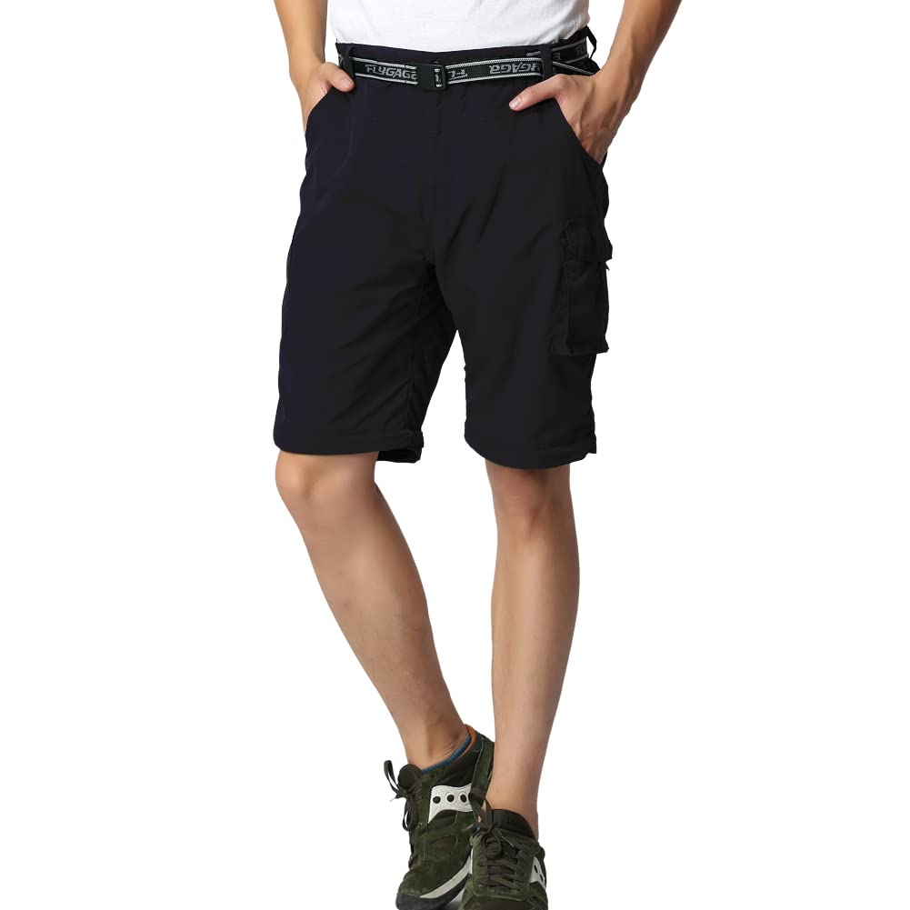 JOMLUN Pantaloni da trekking da uomo, con chiusura lampo, leggeri, traspiranti, ad asciugatura rapida, rimovibili, funzionali, elasticizzati, estivi