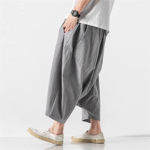 Pantalon d'été décontracté en lin marron idéal pour vos vacances - 4