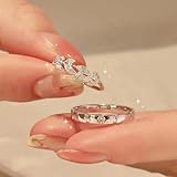 Couple Set Rings Pair Rings 2 Pcs 925 Sterling Silver Eight Hearts Eight Arrows AAA Zircon Ring Set New Zircon Couple Rings Fashion Wedding Ring