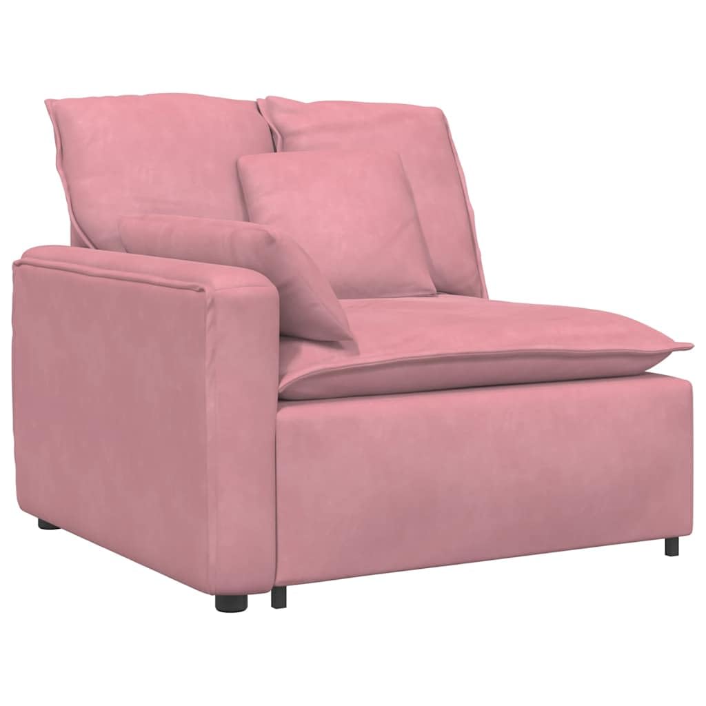 Generisch Divano componibile con braccioli, cuscino rosa, 100 cm, velluto