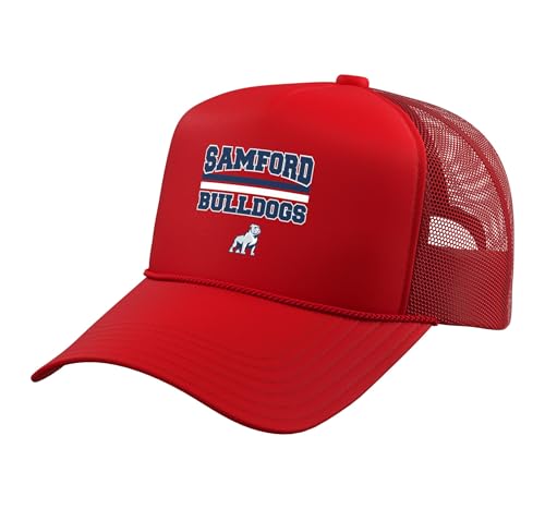 Samford Bulldogs |NCAA Official University Merch | VNPSMF301 Trucker Hat with Adjustable Mesh Back, Red