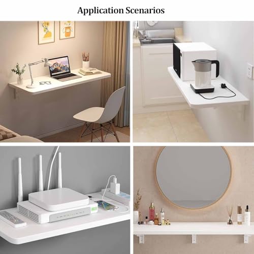 Table pliante murale blanche 60x30 cm pour gain de place optimal - 8