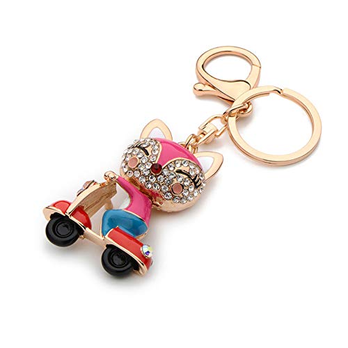 Preisvergleich Produktbild GMTEXTILES Alloy Red Emaille Strass Auto Schlüsselbund Mode Schöne Tier Weibliche Tasche Schlüsselring Zubehör