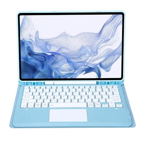 Funda con teclado Samsung Galaxy Tab S9+ 12.4 2023, carcasa de cuero QWERTY con touchpad 4