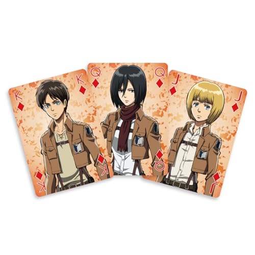 Crunchyroll SAKAMI Attack On Titan – 52 Cartas – Póker, Juego de Cartas, baraja, Cartas de reproducción – Original y Licenciado, Blanco