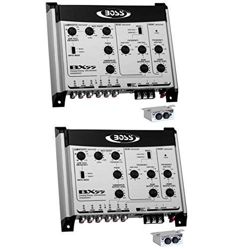 BOSS BX55 2/3 Way Car Audio Electronic Crossover Bass w/Remote Control (2 Pack)