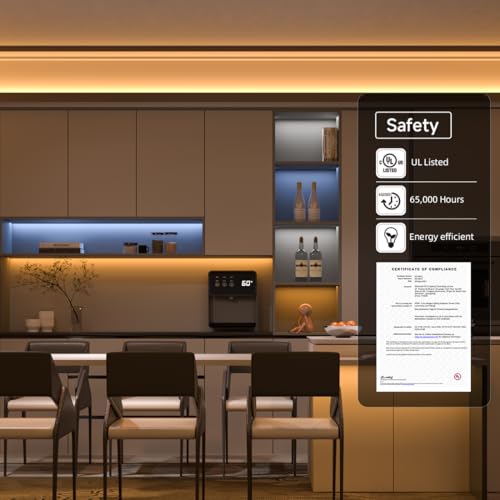 Image of BTF-LIGHTING FCOB COB LED Strip CCT 3000K-6000K Tunable White IP65,UL Listed DC12V 9.8FT CRI 90+ Dimmable LED Tape Lights,640LEDs /m Dotless for Bedroom Kitchen Indoor Decor(No Adapter or Controller)