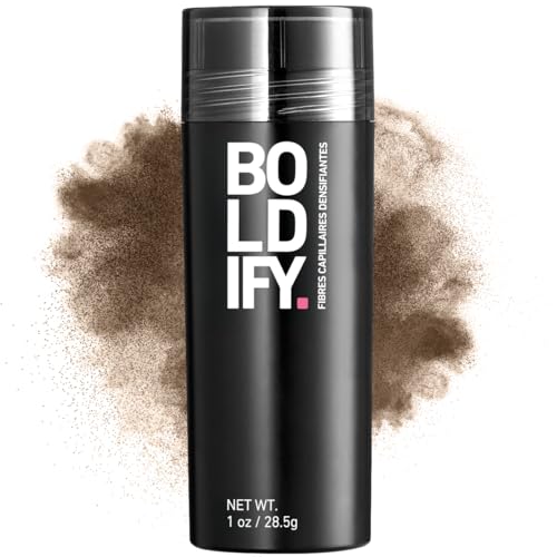 BOLDIFY Fibres Capillaires Naturelles - 28.5g - Poudre Densifiante – Masque la Perte de Cheveux en 15s – Pour Hommes et Femmes (Marron Clair)