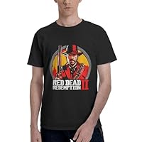 Podauoui Red Dead Redemption T Shirts for Men Classic Mens T-Shirts Summer Casual Trendy - Black