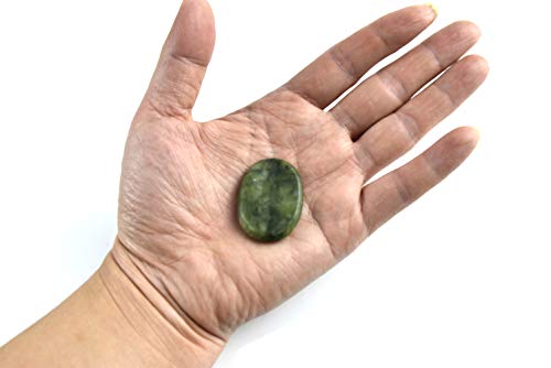 Windfulogo 8Pcs Small Hot Massage Stones Set Natural Green Jade Heated Warmer Stone For Spa Massage 1.18 X 1.57 In(3X4Cm) #TOP4