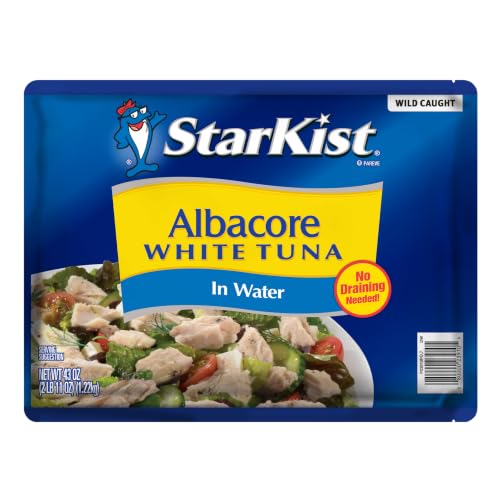 Image of Starkist Albacore Chunk White Packed in Water, 43-Ounce Pouch | 19g Protein Per Serving, Gluten Free, Soy Free, Ready to Eat, No Draining, 90 Calories Per Serving, Great for Meals & Snacks