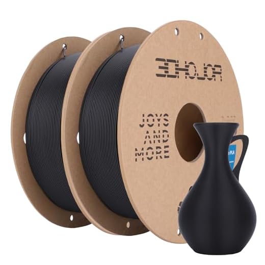 3DHoJor Matte PLA Filament 1.75mm, Upgrade Matte 3D Printer PLA Filament, 1KG*2 Bundle Cardboard Spool 3D Printing Filament for 3D Printers(Matte Black 2Pack)