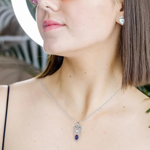 Image of 925 Sterling Silver Cubic Zirconia Animal Crystal Chain Pendant Necklace | Lovely Gift for Women and Girls, Gift for Her