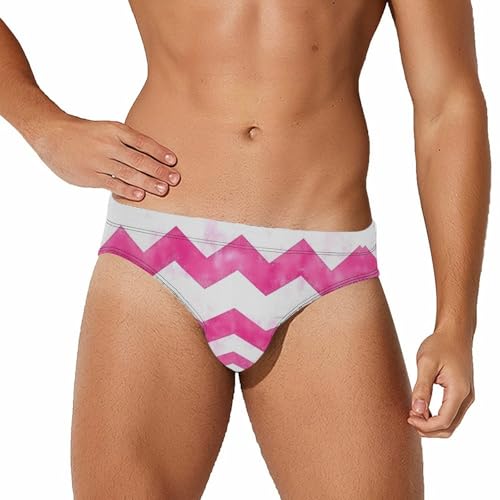 Chevrons Valentine's Day Pattern Men's Swimsuit Bikini Briefs Swim Underwear Stretchy Swimwear