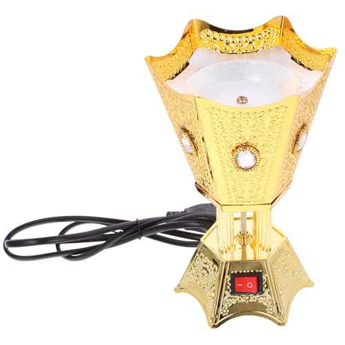 SAFIGLE Elektrischer Räuchergefäßhalter aus Eisen mit Stabilem Sockel Kompakt Vintagefarben Sicherer Räucherkegelbrenner für Zuhause mit Eu Stecker Dekoratives Aromatherapie Accessoire