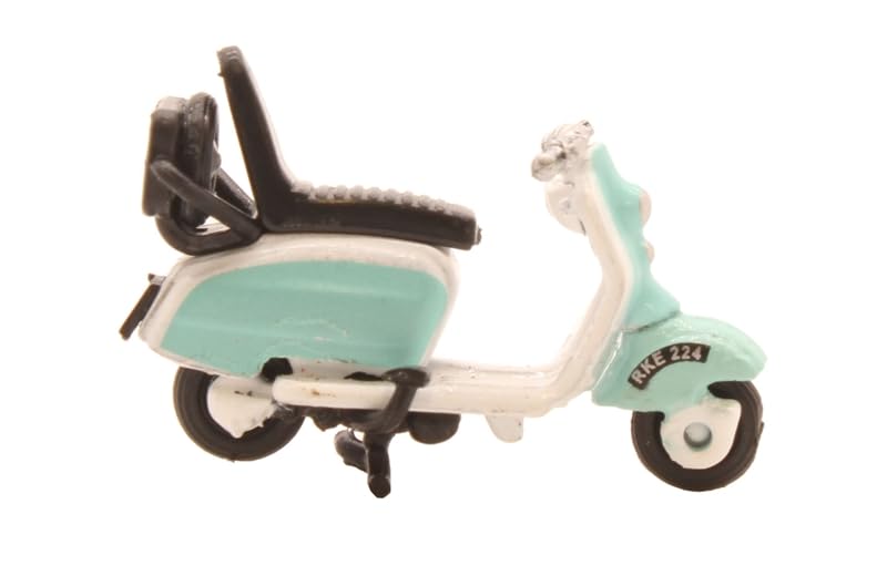 Scooter Oxford Diecast 1960s Azul y Blanco 1:76 miniatura 3