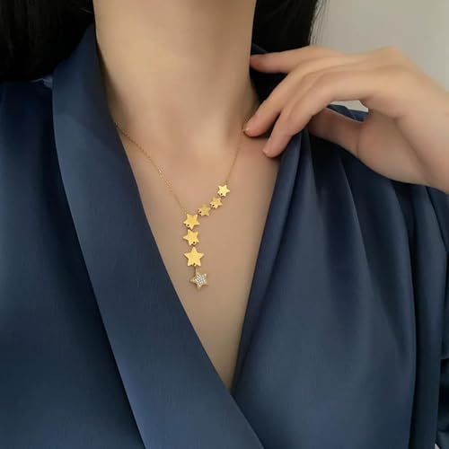 Bijoux de mode fins collier étoiles de taille dégradée pour femmes
