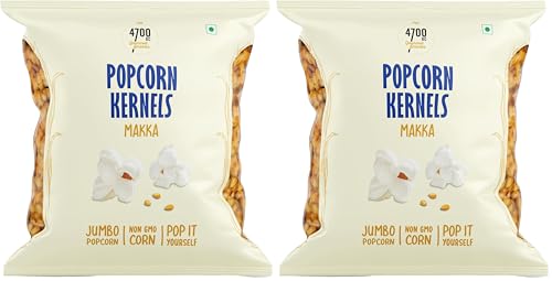 Image of 4700BC Classic Popcorn Kernels | Makka Corn | 200g | Jumbo Butterfly Kernels | High Pop Rate | Crunchy & Fluffy | Home Made Healthy Snack - Ideal for Movie Nights & Snacking (Pack of 2)