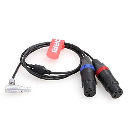 DRRI Audio Inputs Cable Dual XLR 3-Pin Female to 0B 6Pin for ARRI Alexa Mini LF Camera, RA 6P-2*3xlr female