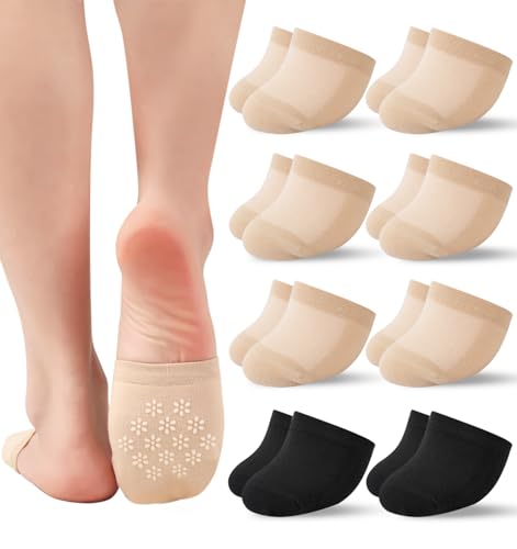 Image of Toe Socks Womens for Mules, Half Socks Toe Topper Covers No Show Invisible Non-slip Liners for Clogs 4 /6 /8 Pairs