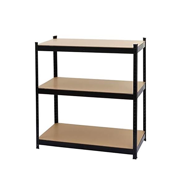 Mendler 2er-Set Schwerlastregal HWC-E33, Kellerregal Steckregal Lagerregal, 875kg Stahl 5 Böden - schwarz 180x90x40cm – Bild 8