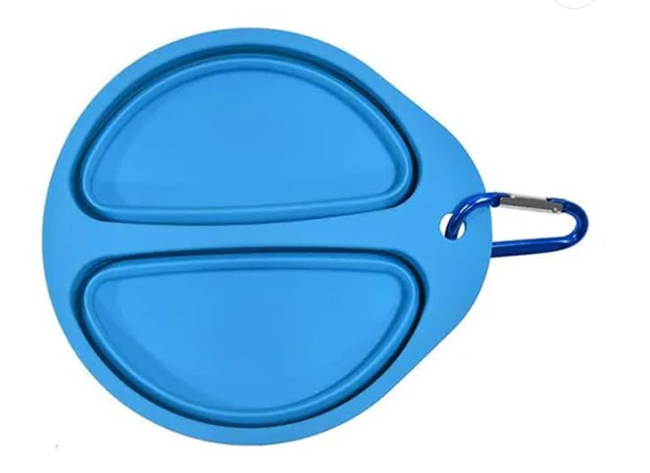 2-in-1 Silicone Foldable Portable Dog Bowl (yellow)