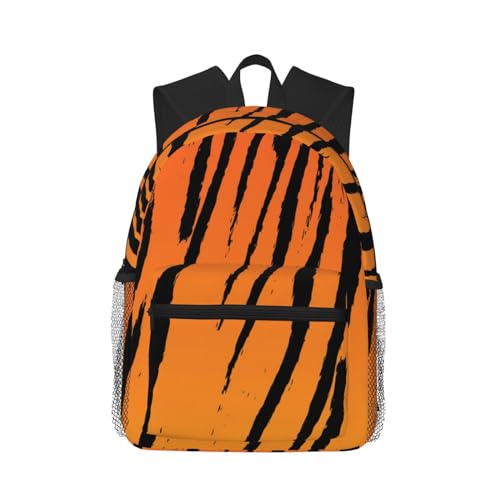 NUYFVG Mochila de día informal y cómoda para uso diario, versátil para la universidad, trabajo, senderismo, viajes al aire libre, Rayas de tigre, Talla única