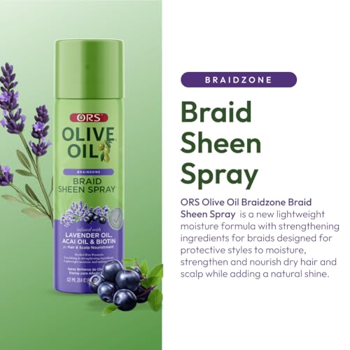 Spray para cabello ORS Olive Oil Braidzone 10 oz pack 3 miniatura 3