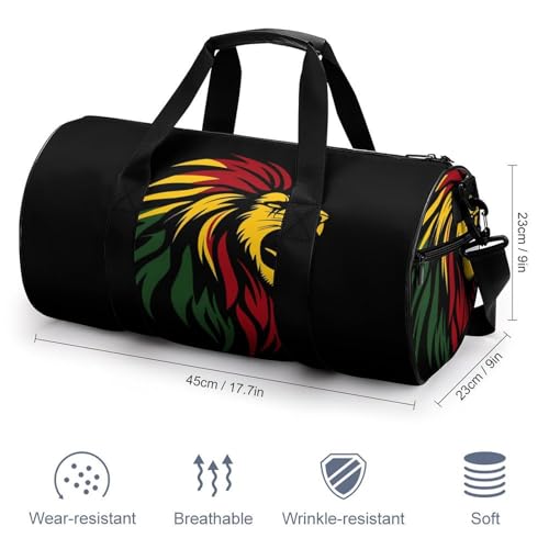 Rasta Reggae Lion Jamaica Gym Bag Travel Duffel Bag Lightweight Carry On Weekender Bag Tote Bags for Women Men2