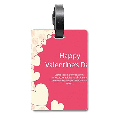 Étiquette valise Saint-Valentin rose blanc accessoire voyage