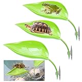 starfa lab 3PCS Tree Frog Habitat Platform, Leaf Shape Crested Gecko Tank Accessories,Reptile Branches Gecko Wall Climbing Toy,Turtle Tank Decor